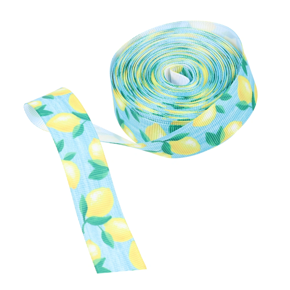 1 Roll Lemon Ribbon Summer Fruit Pattern Decorative Ribbon Gift Wrapping Ribbon