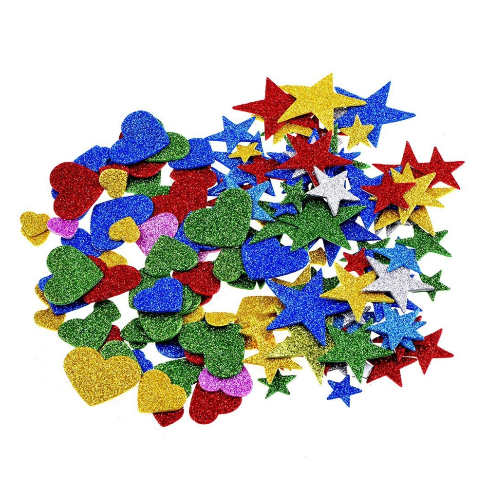 2 Pack Star & Heart Glitter Stickers for Wall Ceiling DIY Projects