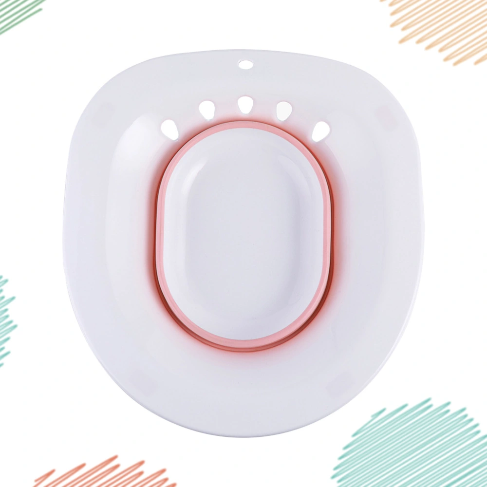 1Pc Folding Woman Bidet Portable Female Private Part Pregnant Women Wash the Butt Basin Wash Potty Adult Maternal Toilet (Pink)