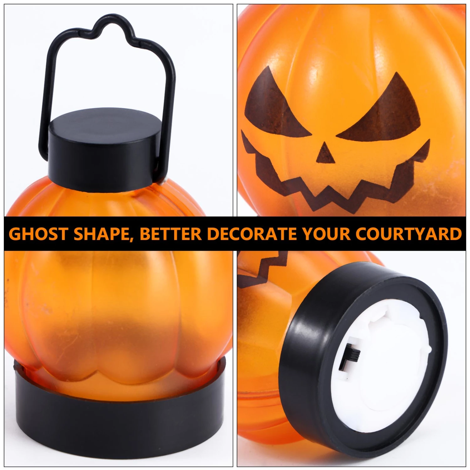 6Pcs Halloween Night Lamps Decorative LED Candle Light Party Layout Props Orange