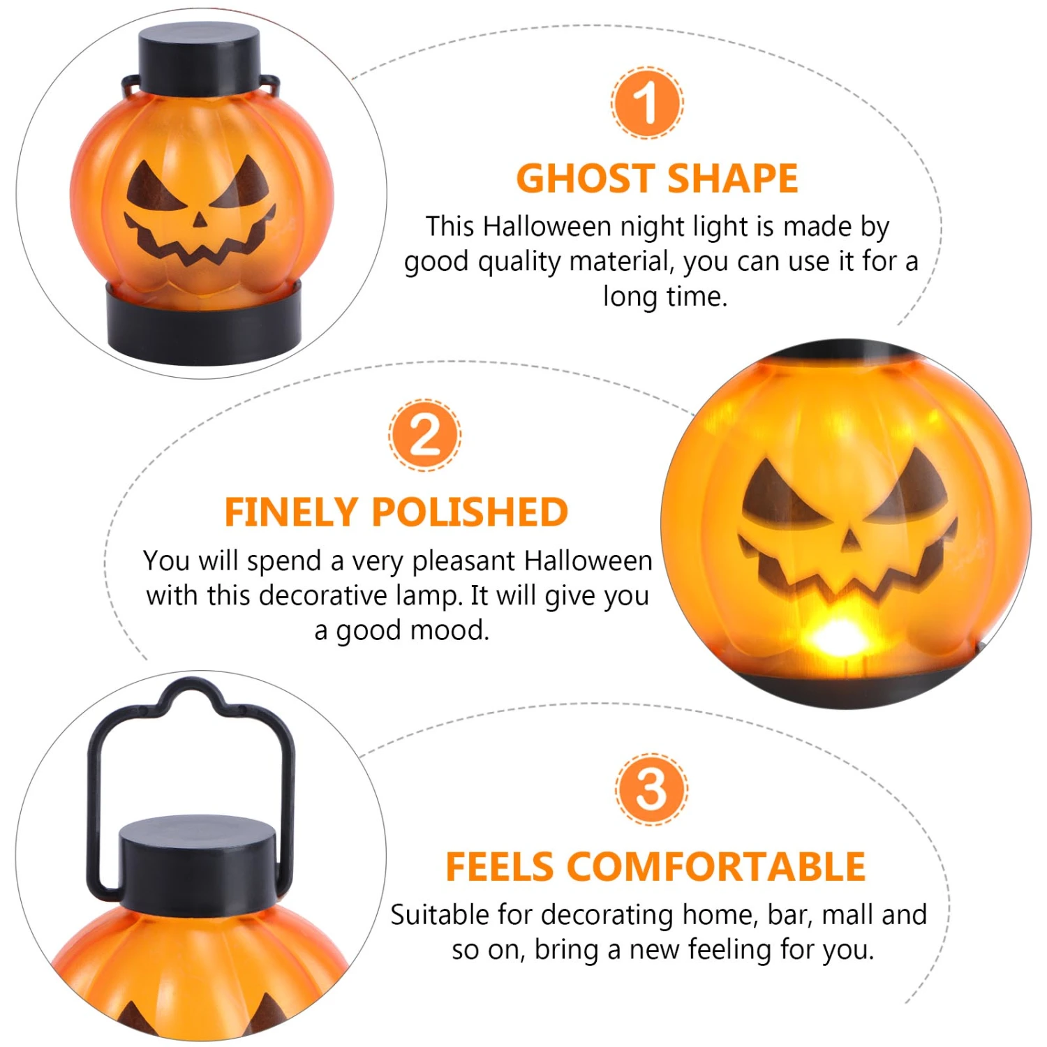 6Pcs Halloween Night Lamps Decorative LED Candle Light Party Layout Props Orange