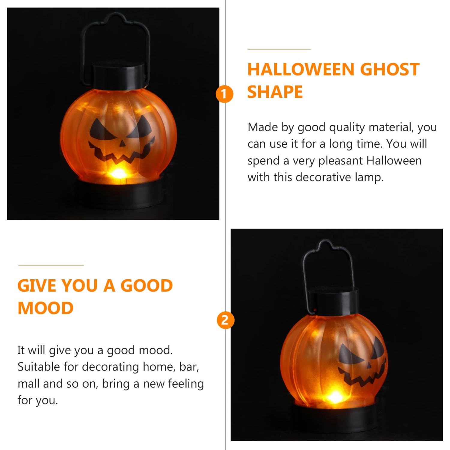 6Pcs Halloween Night Lamps Decorative LED Candle Light Party Layout Props Orange