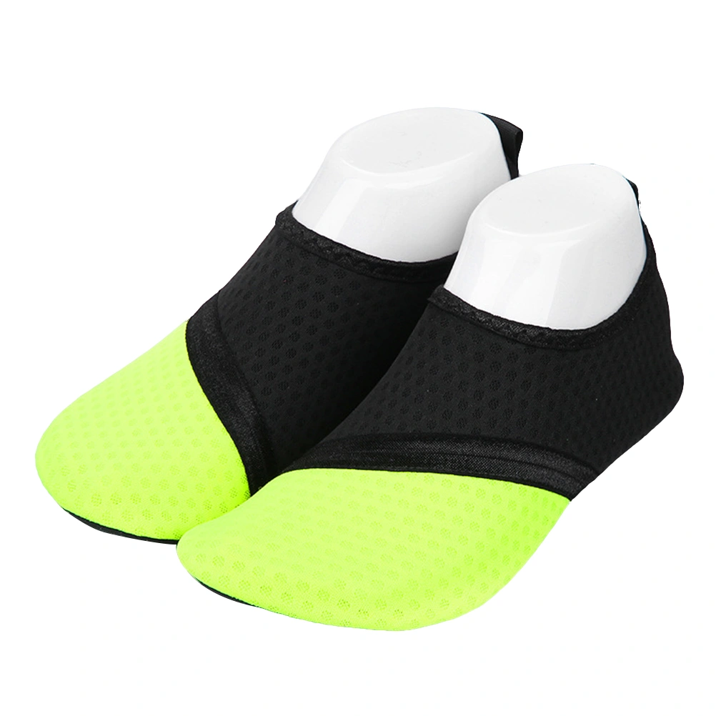 Men Women Net Beach Walking Sock Shoes Quick-dry Water Shoes Soft-soled Breathable Wading Barefoot Shoes for Outdoor - Size 36/37 (Yellow)