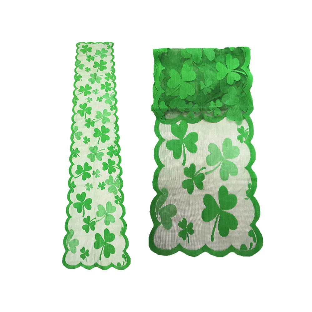 2pcs St. Patrick's Day Tablecloth Festival Table Cover Tble Decoration Chic Table Flag Table Runner for Home Party