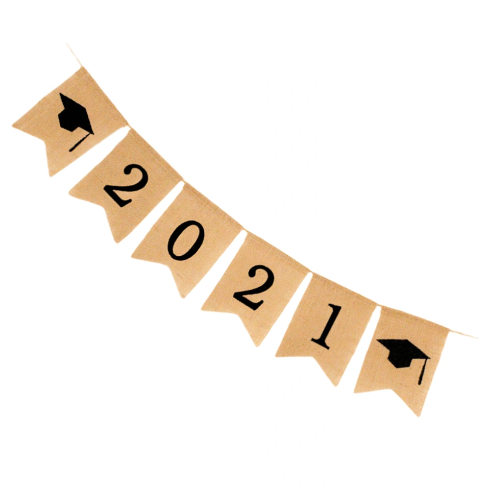 1PC 2020 Graduation Party Banner Decorative Bunting Banner Streamer String Flag (2020 Black)