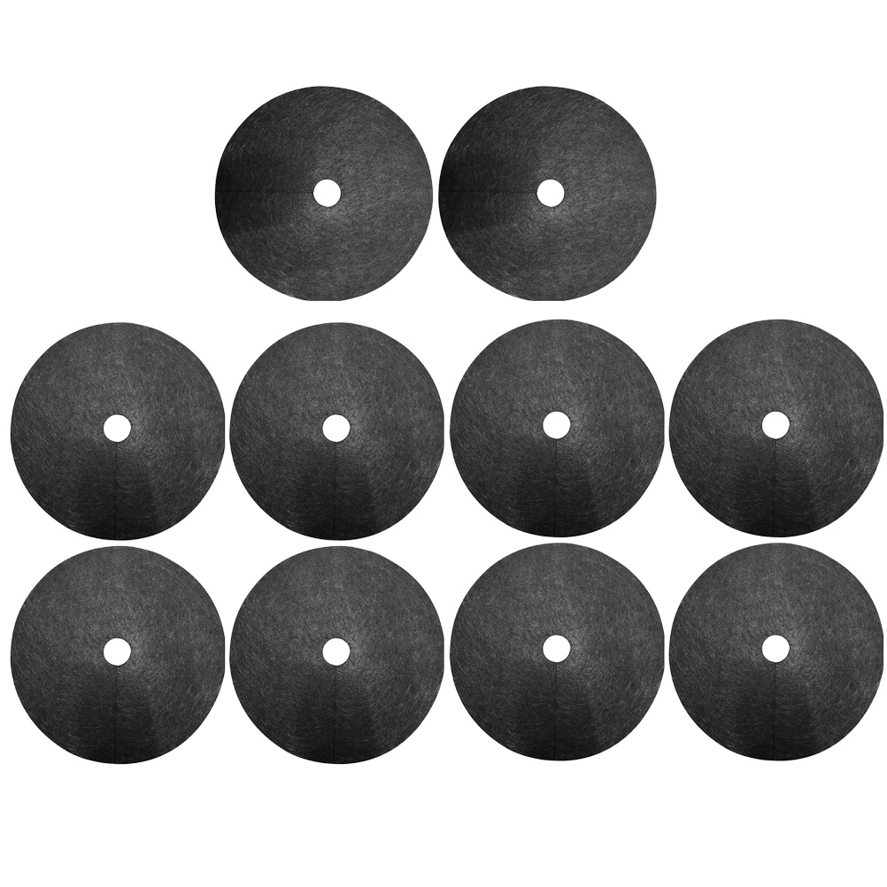 10pcs Non-woven Weed Barrier Control Ground Cover Membrane Garden Landscape Driveway Weed Block Greenhouse Orchard Grass Cloth Weeding Cloth (Outer Diameter 32cm Inner Hole Diameter 4cm)
