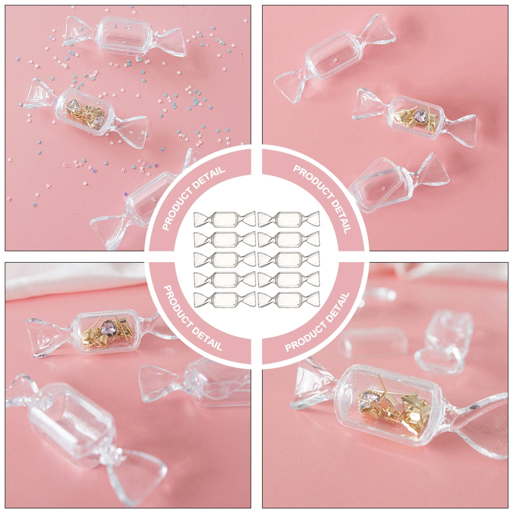 12Pcs Candy Jewelry Box Transparent Jewelry Case Storage Organizer Charm Box