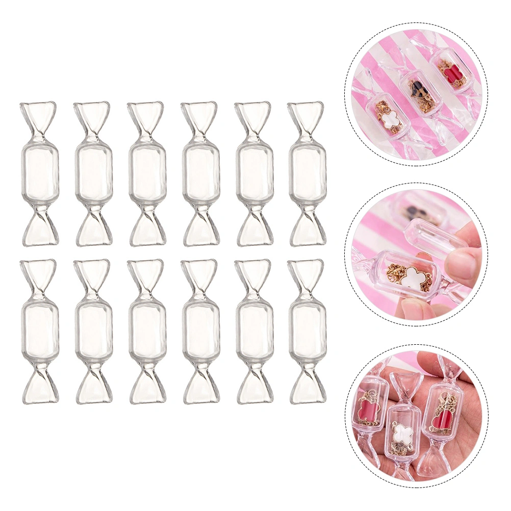 12Pcs Candy Jewelry Box Transparent Jewelry Case Storage Organizer Charm Box