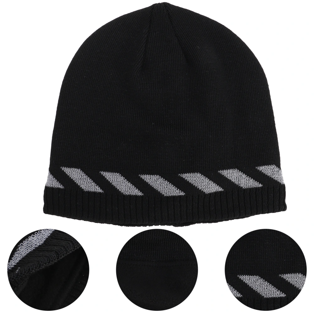 Stylish Reflective Knitting Hat Practical Outdoor Warm Hat Portable Sports