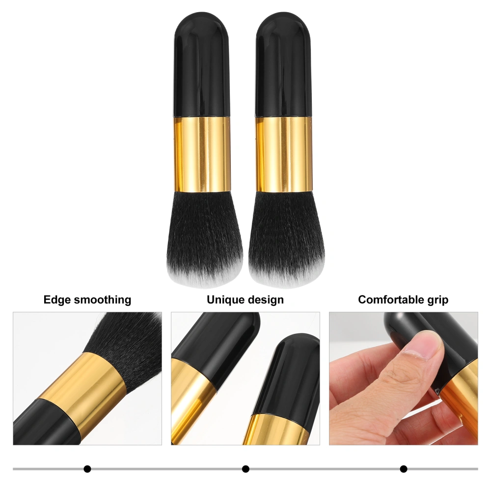 2Pcs Foundation Makeup Brush High-Density Face Brush for Blending Liquid Cream