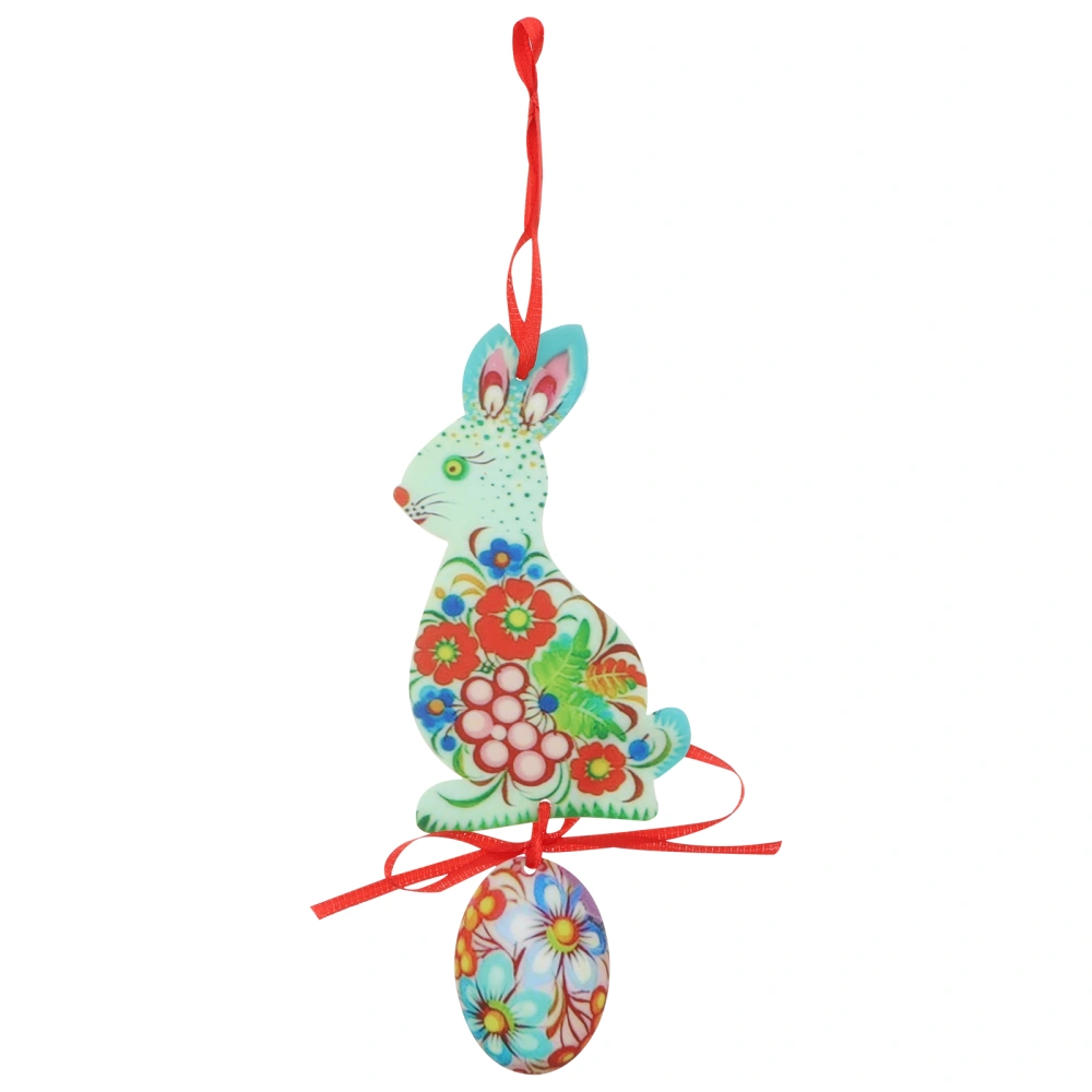 Easter Bunny Egg Wood Hanging Ornament Festival Decoration Party Supplies