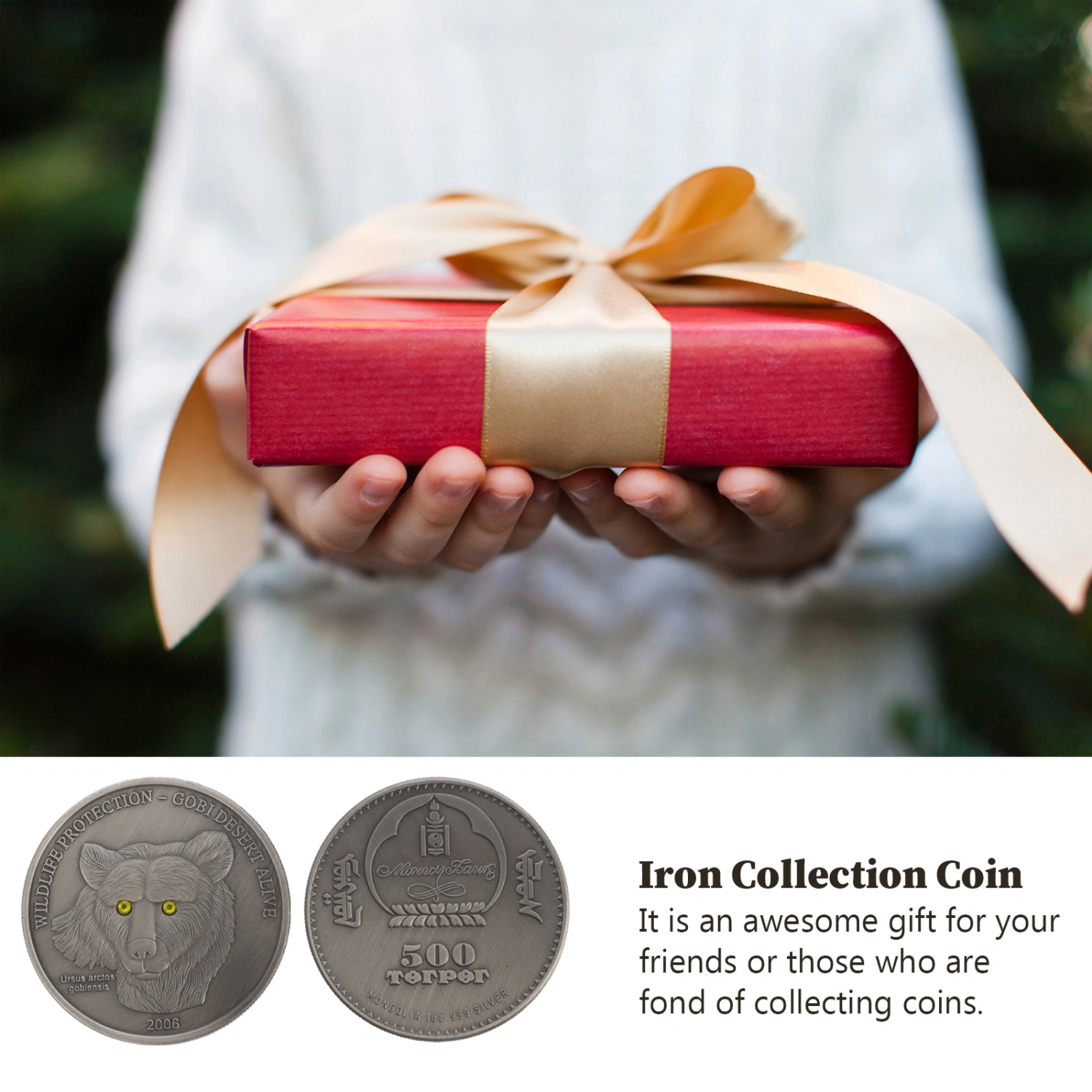 Iron Commemorative Coin Collection Animal Pattern Souvenir Home Decoration