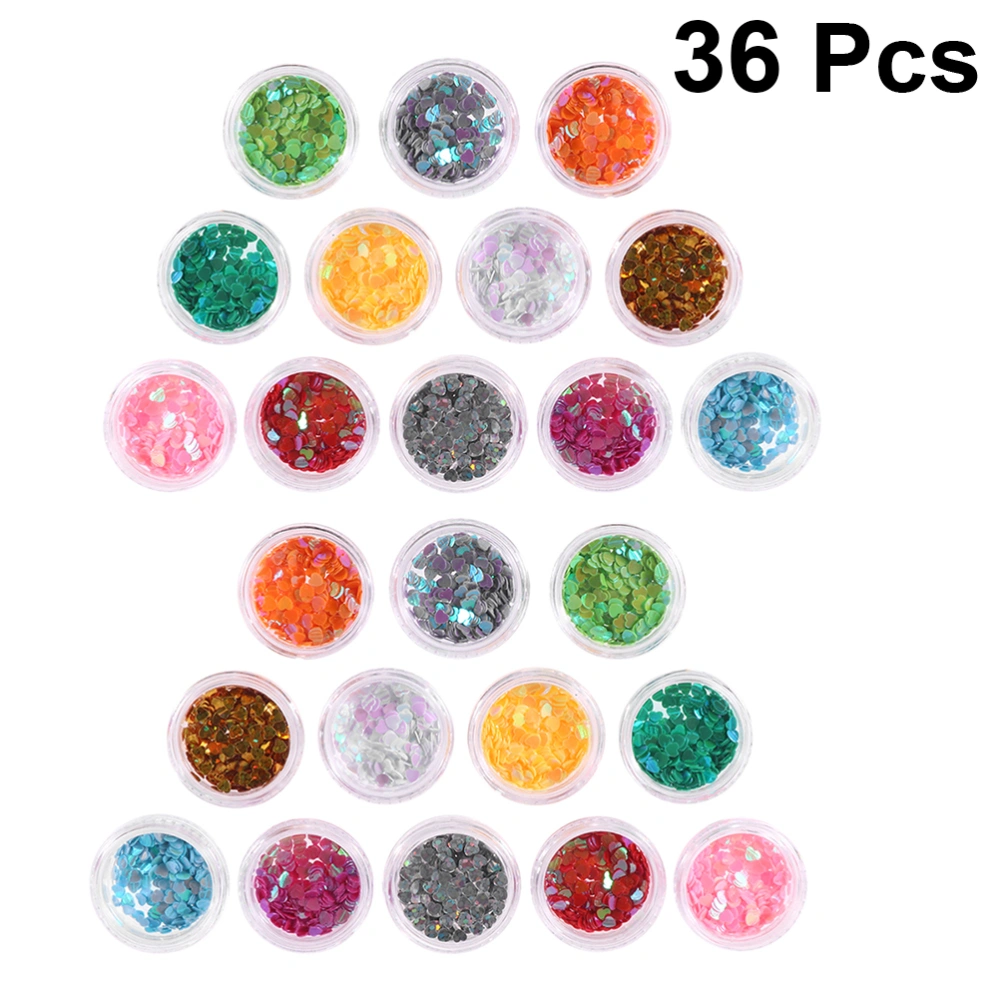 3 Sets Heart Shape Sequins Nail Art Stickers Manicure Decals DIY Nail Decorations for Women Girls