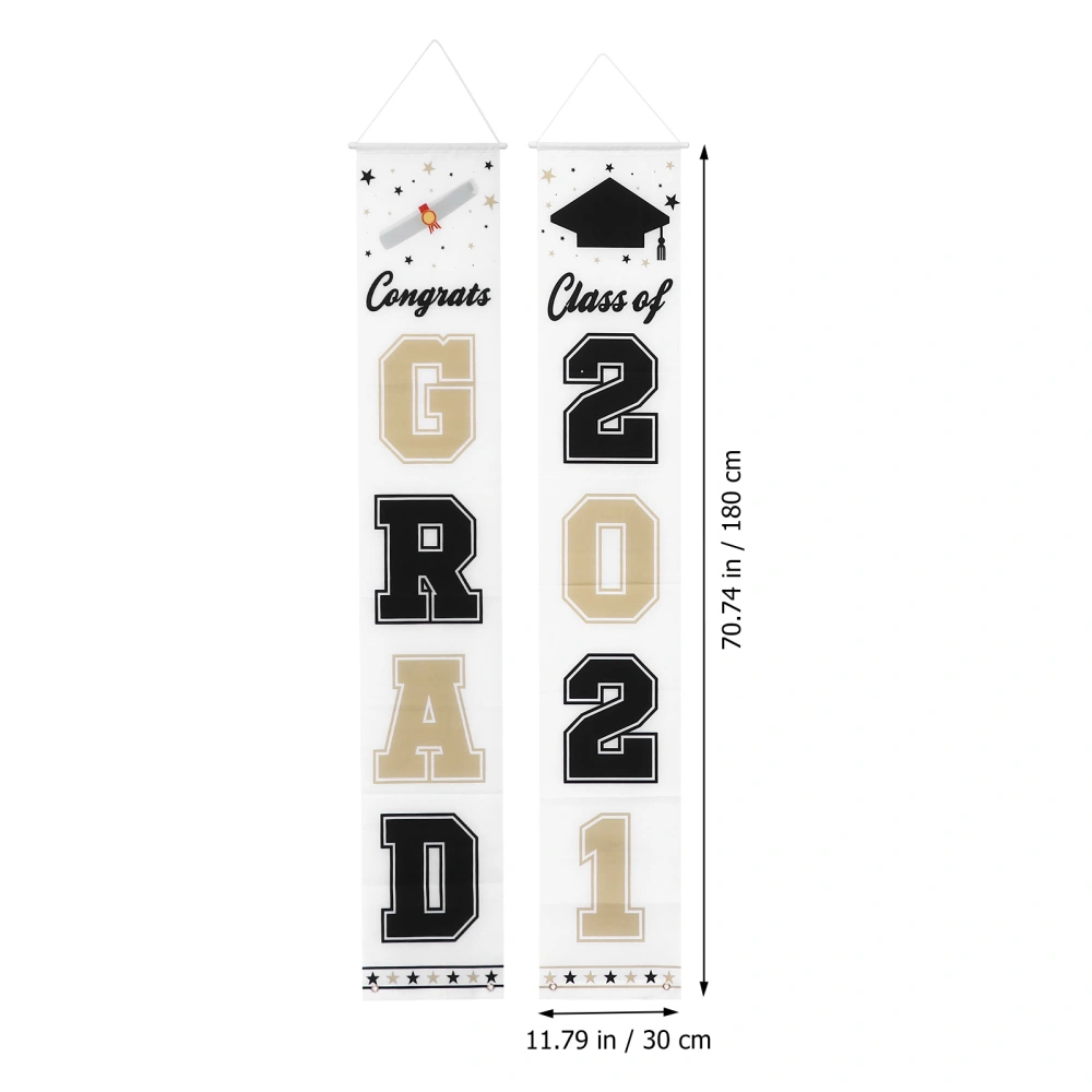 1 Set of 3Pcs Graduation Door Banner Class of 2021 Sign Graduation Season Decor