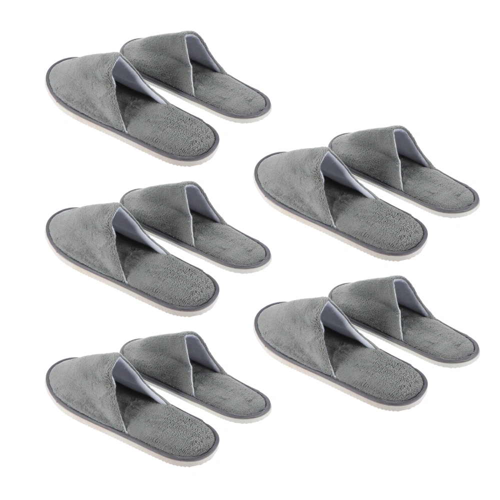 5 Pairs Coral Fleece Slippers Durable Unisex Slippers Thick Sole Slippers