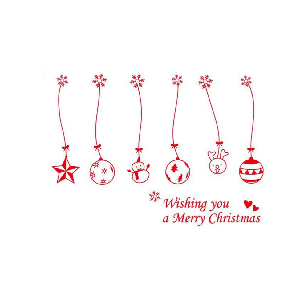 Removable Christmas Wall Sticker Hanging Ball Wallpaper Wall Decal Showcase Sticker