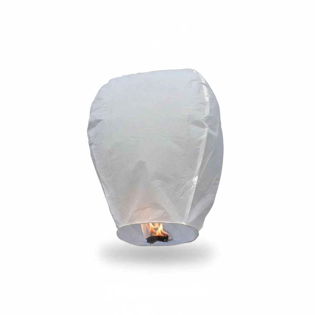 10pcs Oval Sky Lantern Chinese Kongming Lantern Wishing Lamps (White)
