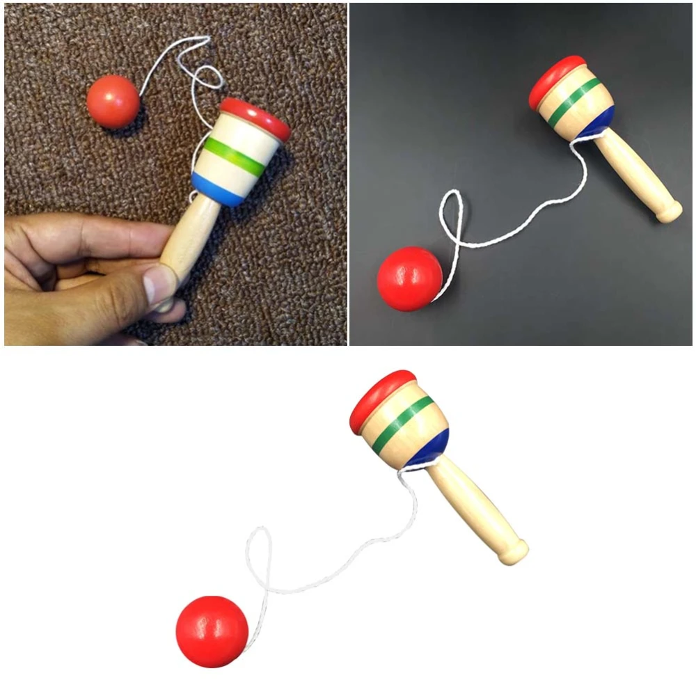 Wooden Toy Creative Kendama Cup and Ball Toys Hand-Eye Coordination Exercise Toy Catch Skill Game Handcrafted Gifts for Boys and Girls