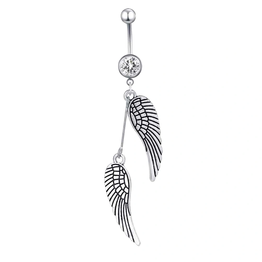 1pc Angel Wing Modeling Piercing Jewelry Navel Ring Decor Navel Piercing Jewelry
