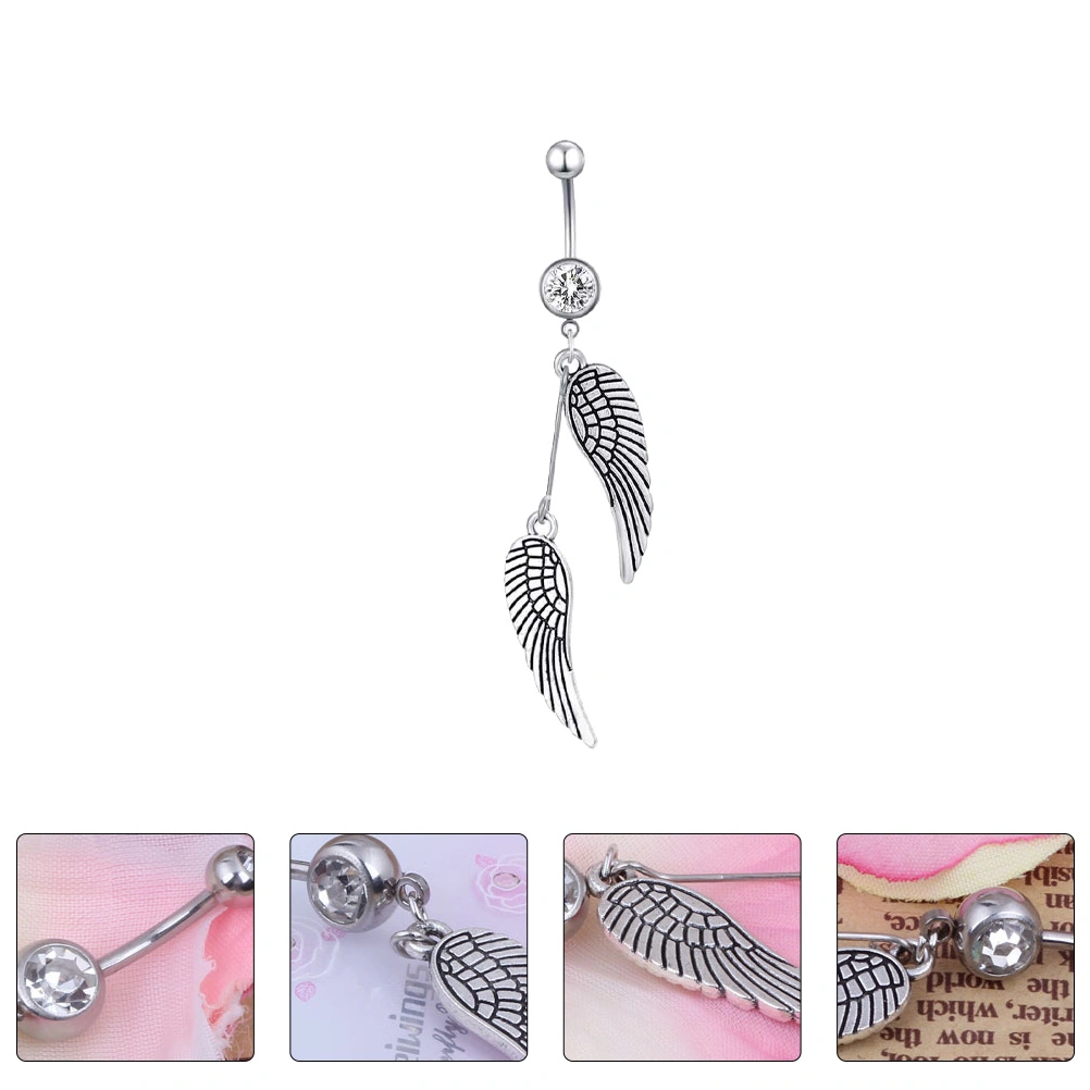 1pc Angel Wing Modeling Piercing Jewelry Navel Ring Decor Navel Piercing Jewelry