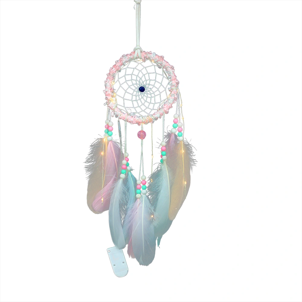 Dreamcatcher Colorful Big Feather Hanging Lighted Decorative Dream Catcher for Wedding Home Living Room Window Decoration