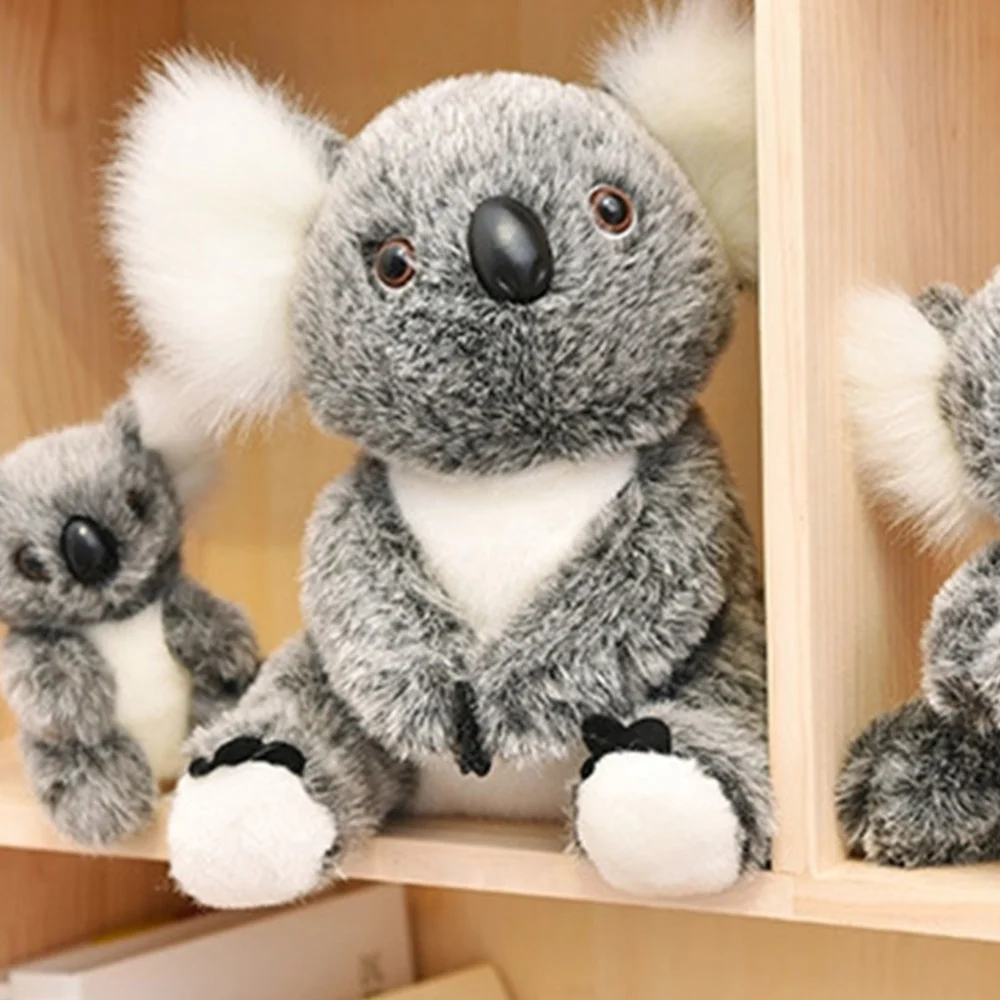 Adorable Simulation Koala Doll Funny Cartoon Children Toy for Home Office Decoration Birthday Gift (Grey, 18cm)