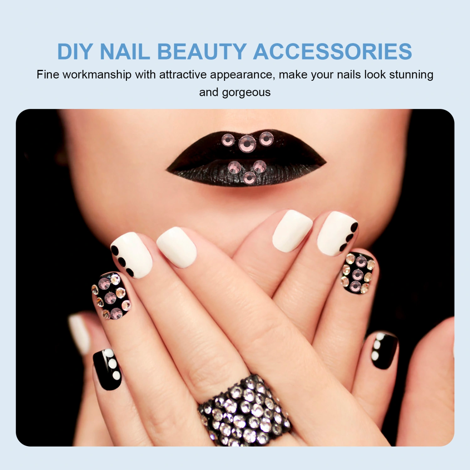 1 Set Shiny Nail Art Rhinestones Flatback Glass Charms Glass Rhinestones Kit for DIY Projects
