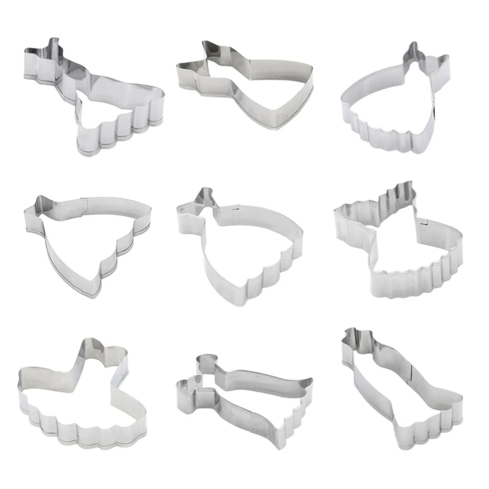 9PCS Creative Skirt Dress Shape Cookie Cutter Stainless Steel Biscuit Fruit Cake Molds Kitchen Baking Tools