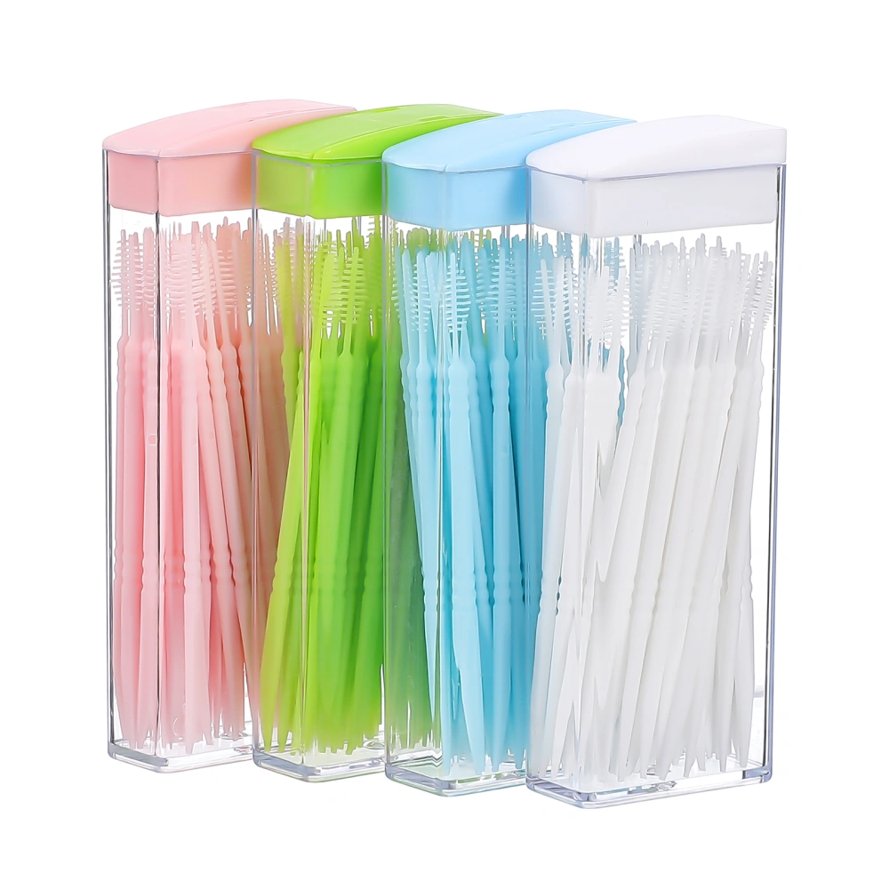 Healifty 200pcs Double Head Dental Floss Interdental Toothpick Brush Teeth Stick Dental Oral Care Toothpicks (Random Color)