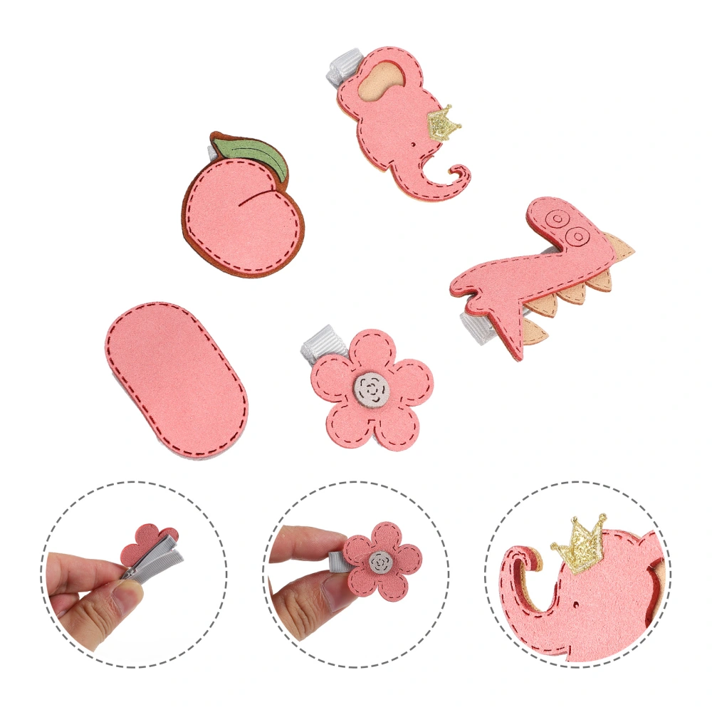 5pcs Useful Girls Hair Clips Barrettes Delicate Baby Hair Accessories (Pink)