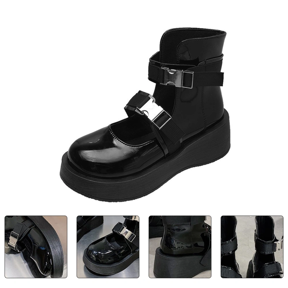 1 Pair Fashion Woman Boots Thick-soled Boots Summer Sandals for Woman (Black)