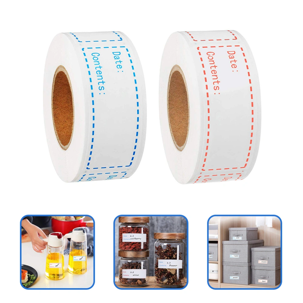 2 Rolls Adhesive Spice Jar Labels Rectangular Food Labels Kitchen Labels