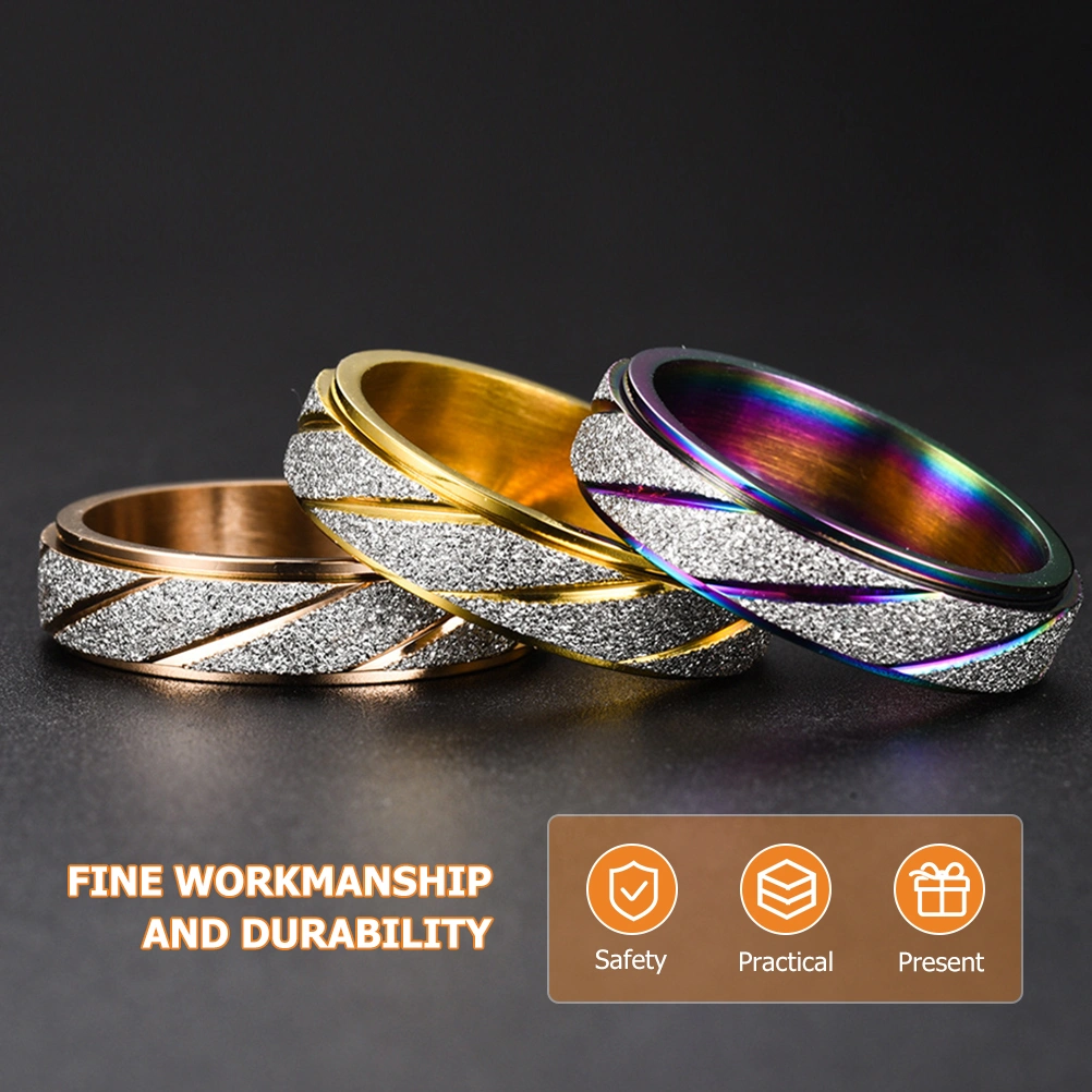 3pcs Anxiety Rings Stainless Steel Finger Rings Women Anxiety Rings Jewelry