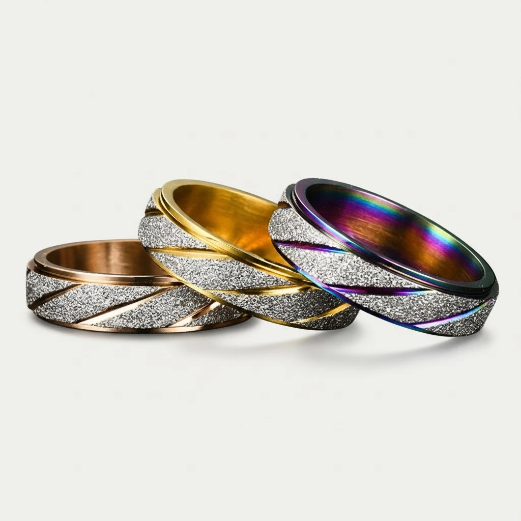 3pcs Anxiety Rings Stainless Steel Finger Rings Women Anxiety Rings Jewelry