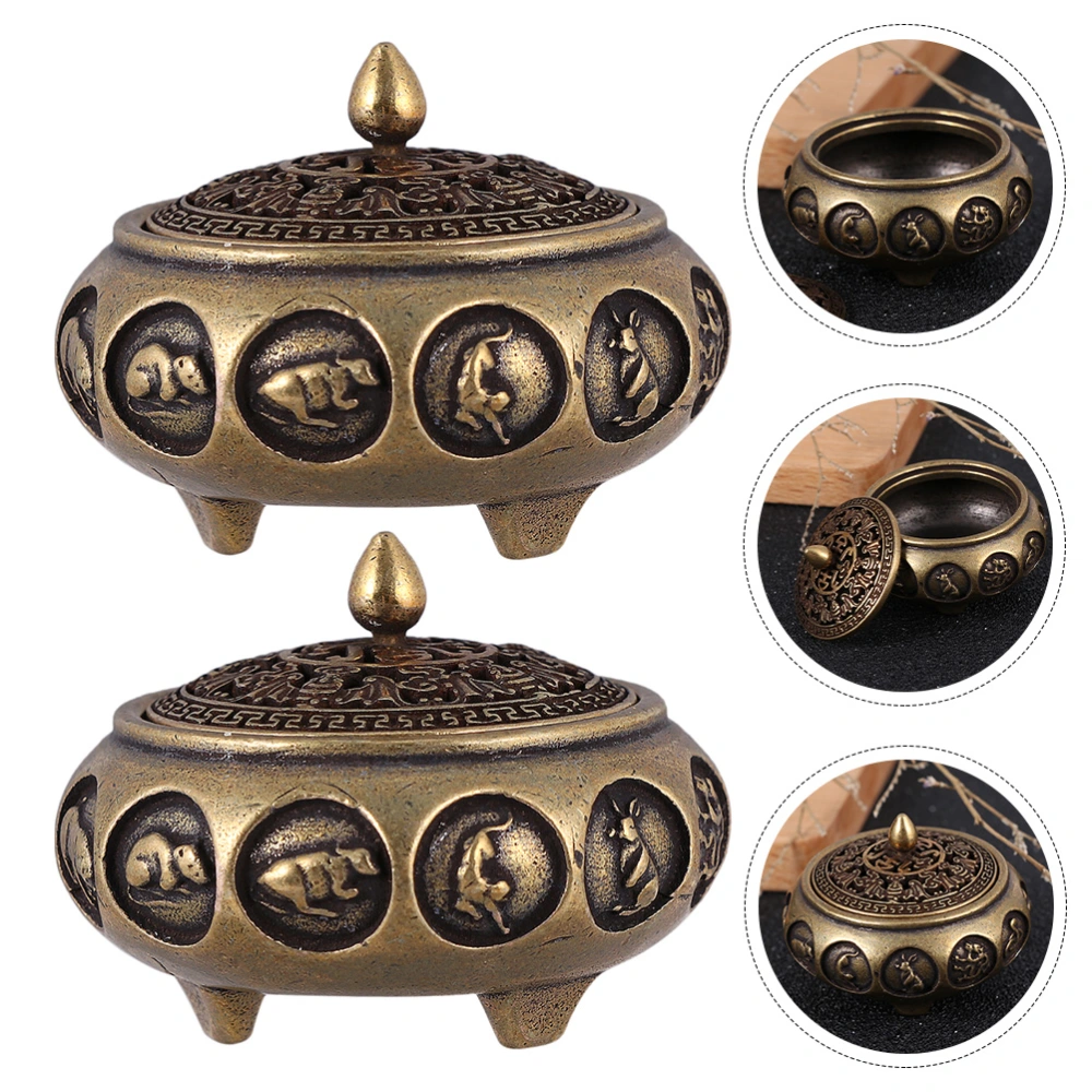 Vintage Incense Burner Copper Incense Holder Household Censer Desktop Decor