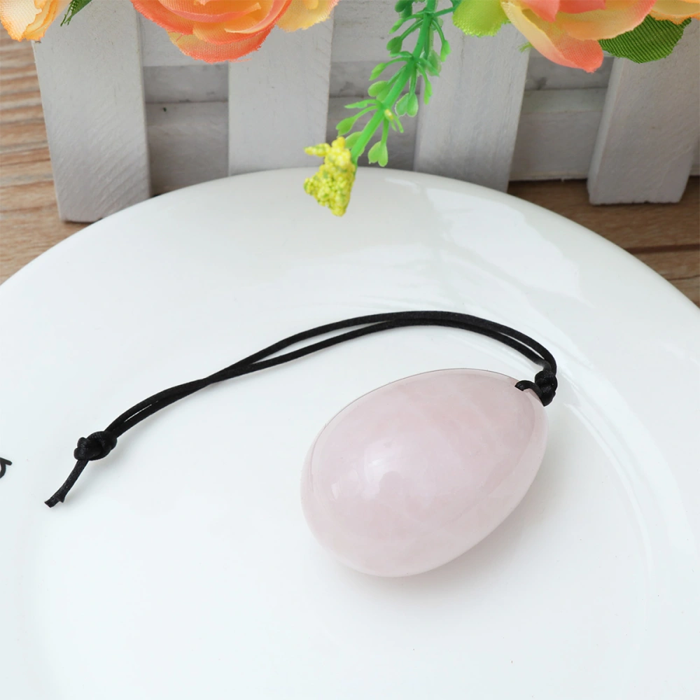 Drilled Crystal Quartz Jade Egg Pendant Jewelry Pendant Accessories for Women Girls Gift Pink 45x30mm