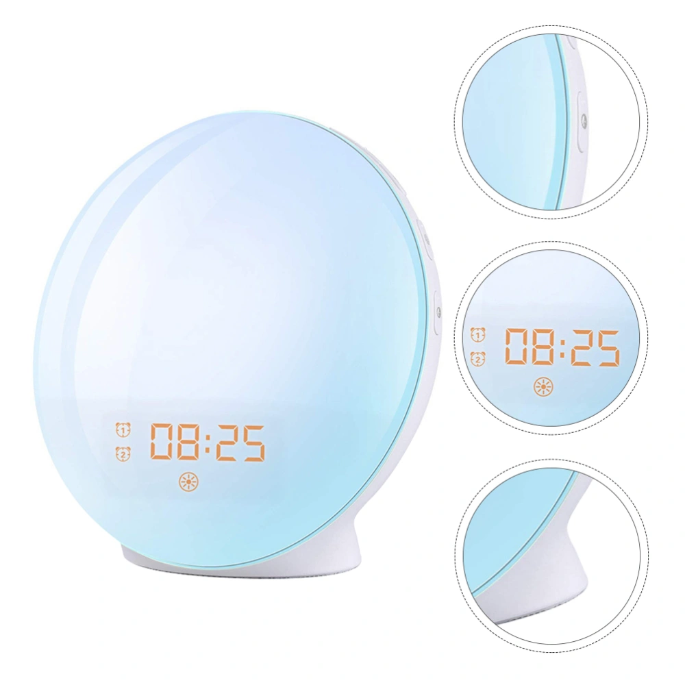 Decorative Light LED Alarm Clock Night Lamp with Clock for Bedroom (EU Plug)