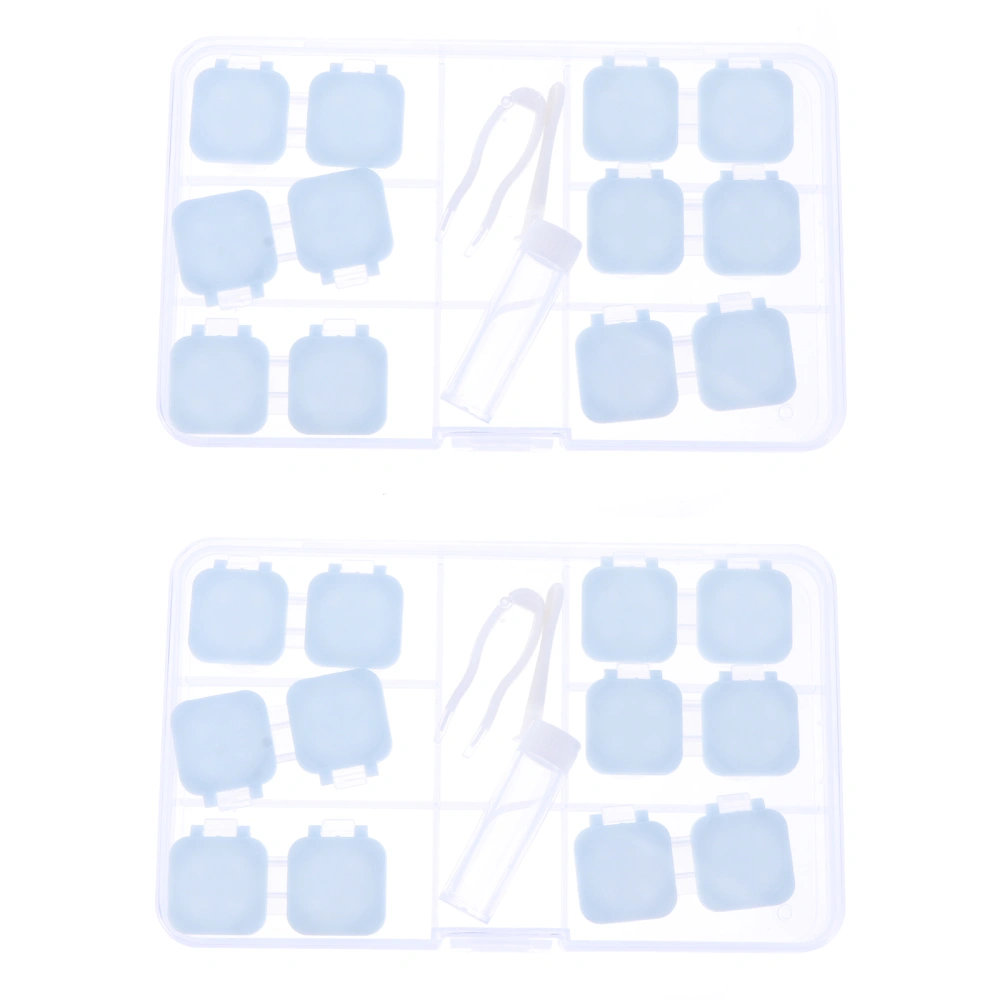 2 Sets Transparent Contact-lens Box Holder Portable Contact-lens Container Eye Care Supply