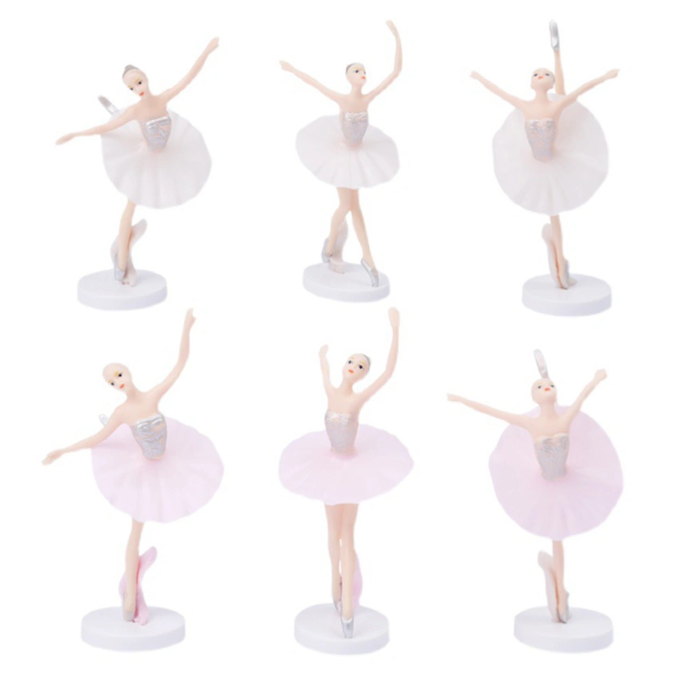 6pcs Birthday Cake Ornament Birthday Cake Decor Adorable Ballerina Crafts