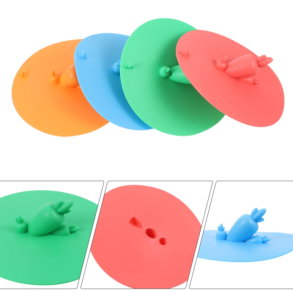 4Pcs Carrot Shaped Floor Drain Stoppers Sink Sealing Covers Tub Stoppers