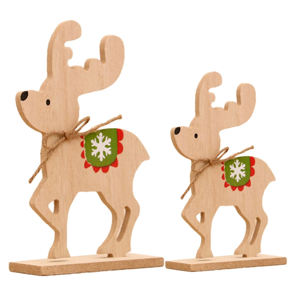 3PCS Xmas Wooden Desktop Adornment Christmas Show Window Decor DIY Small Gift