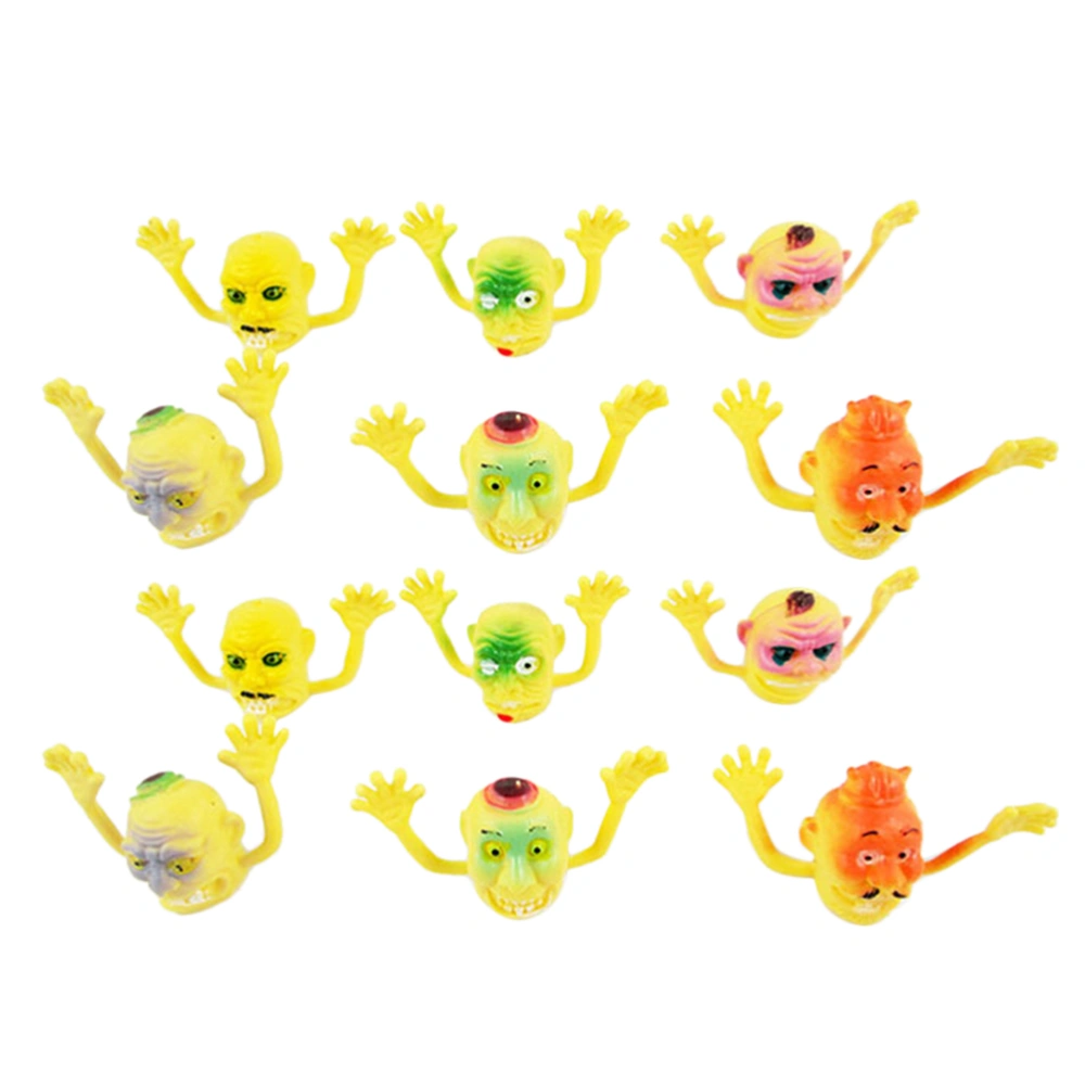 12 Pcs Novelty Kids Finger Puppets Tricky Finger Puppets Halloween Horror Doll Child Baby Early Education Toy Telling Story Toy Gifts