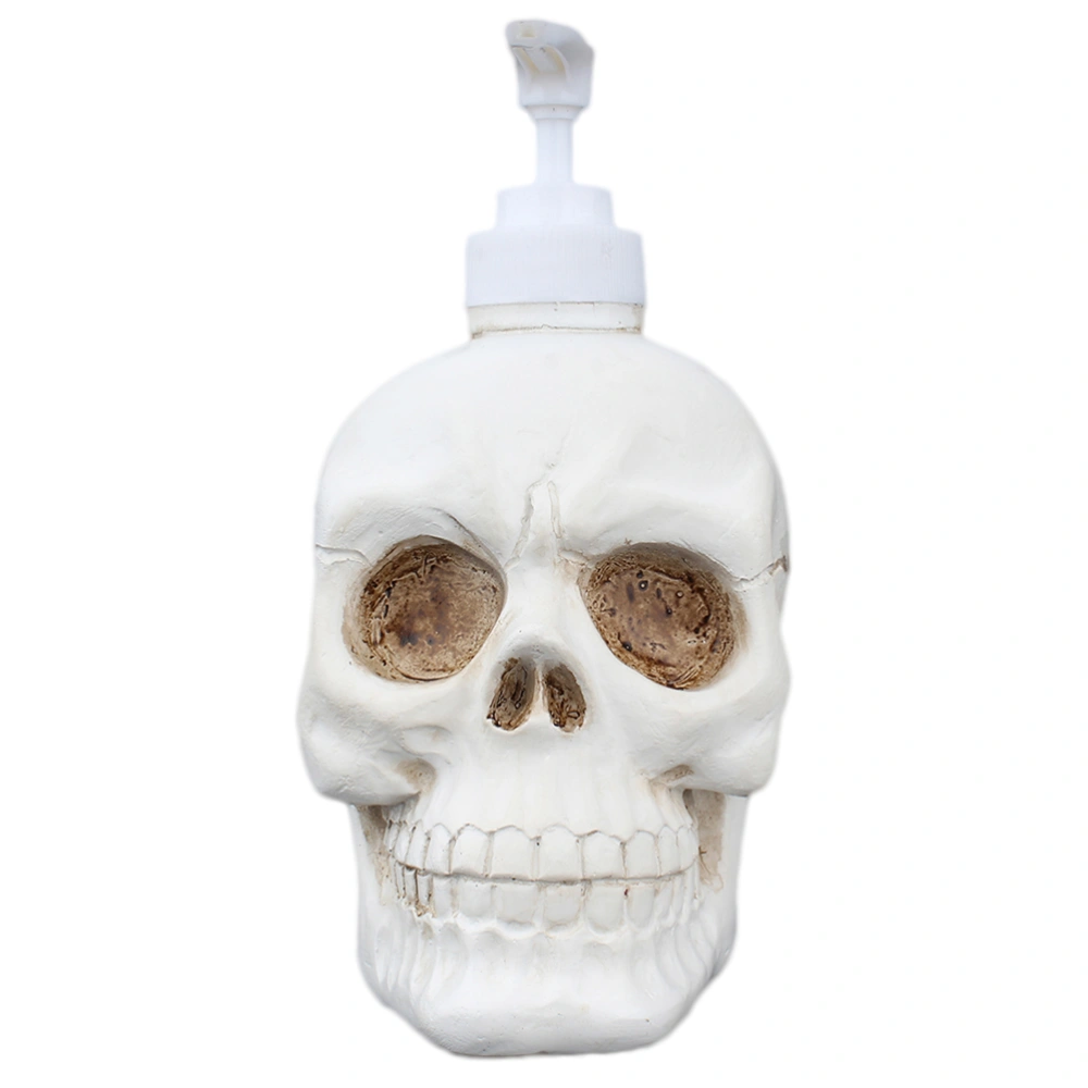 350ml Skull Shower Gel Dispenser Bottle Liquid Soap Dispenser Pump Hand Sanitizer Shampoo Lotion Dispenser Bottle (White)