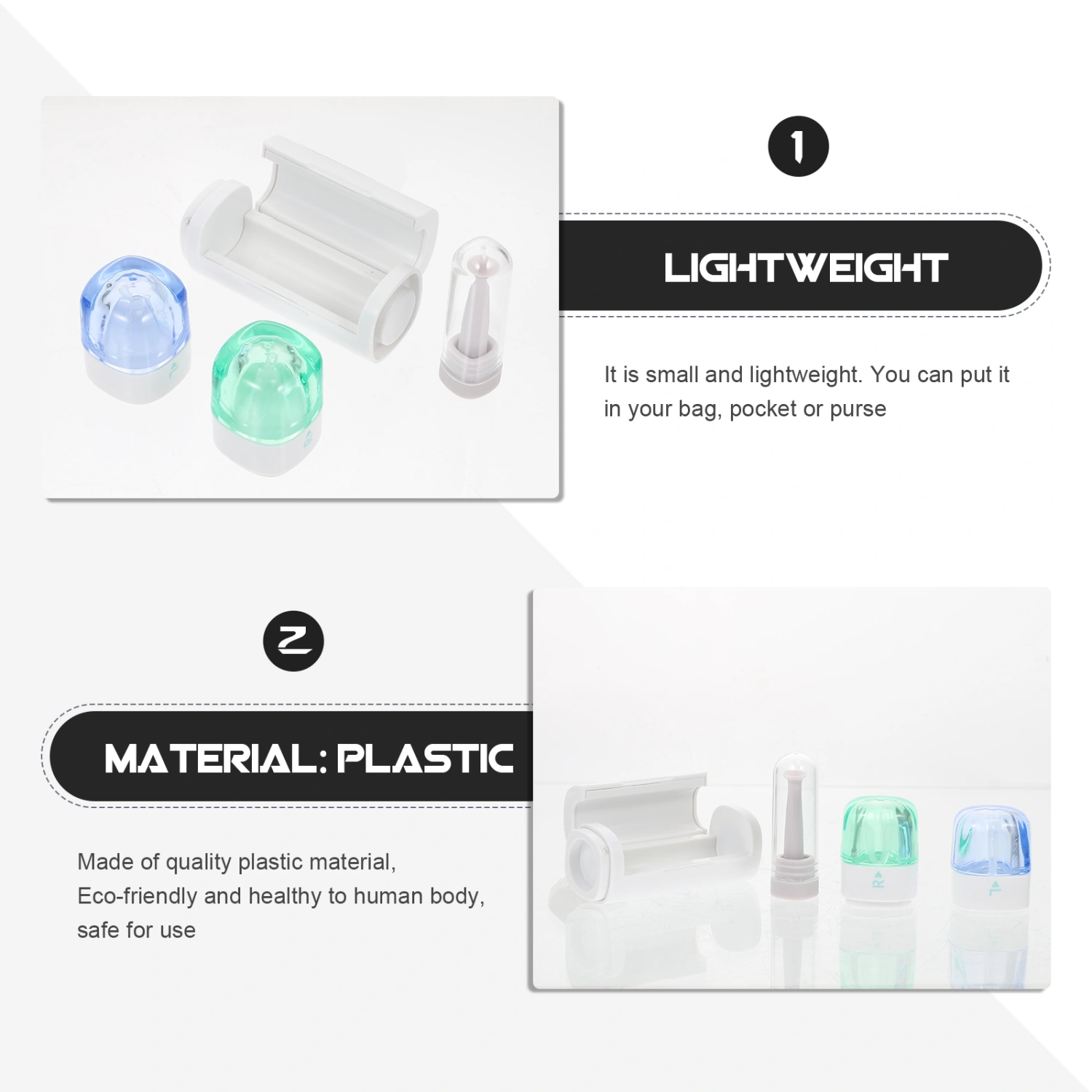 1pc Detachable Lens Box Portable Lenses Container (White)