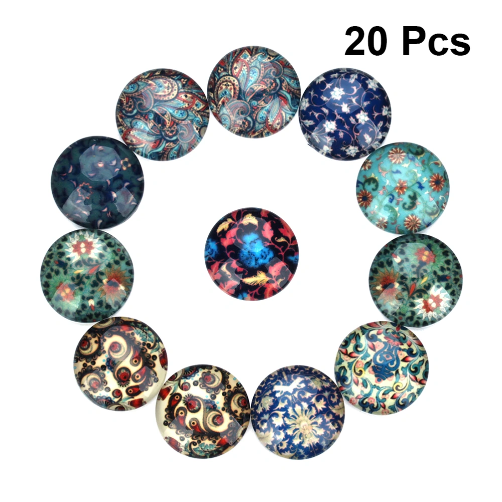 20PCS DIY Jewelry Making Accessories Ethnic Style Glass Patch Time Glass Patch Circular Hemisphere Jewelry Material for Jewelry Crafts Making Mixed Style Colorful Size 10MM