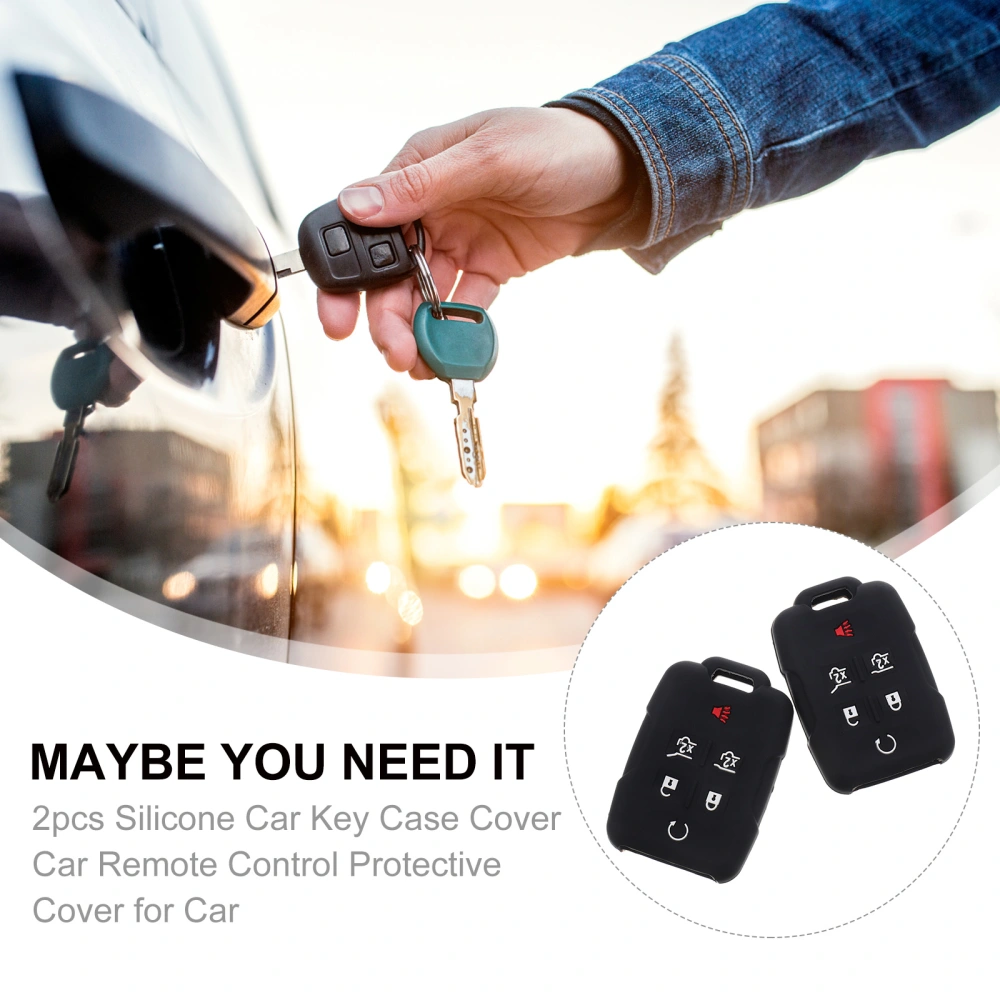 2pcs Silicone Car Key Case Cover Car Protective Cover for Car