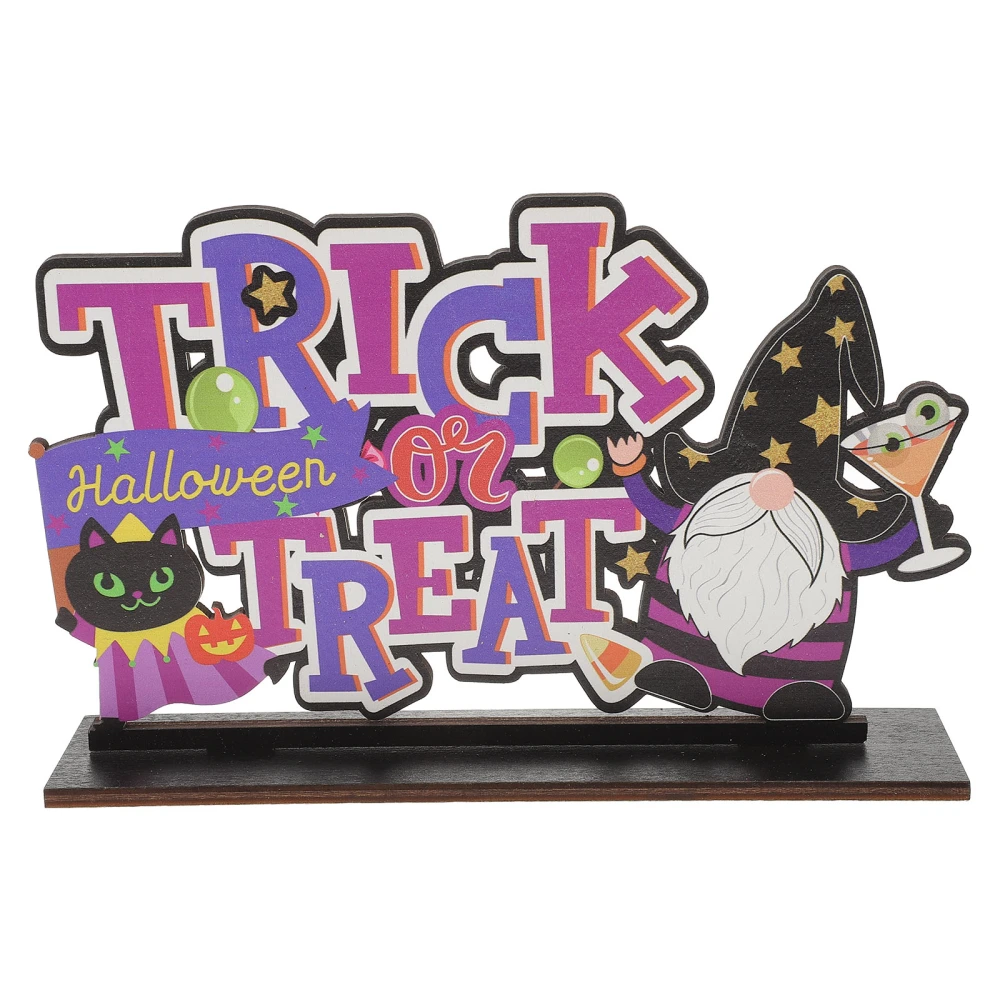 Halloween Party Decoration Table Wooden Sign Trick or Treat Wooden Centerpiece