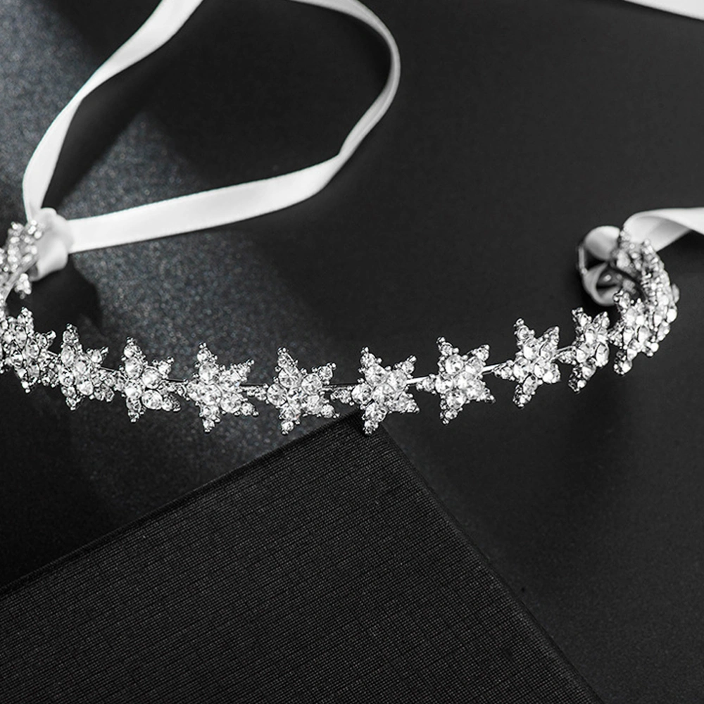 Crystal Star Crown Fashion Headdress Women Hair Handmade Wedding Elegant Tiara Hair Accessory