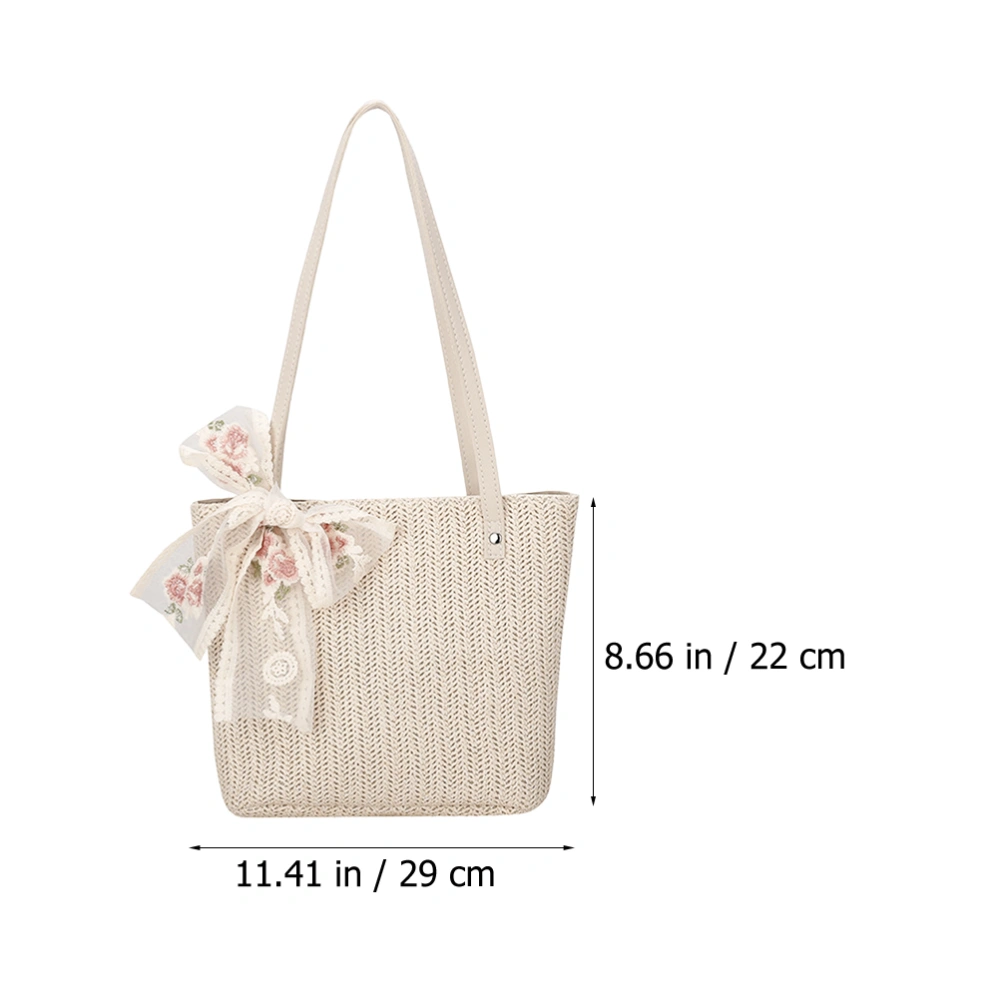 Women Holiday Bag Woven Straw Woven Handbag Large Capacity Bag Outdoor Pouch