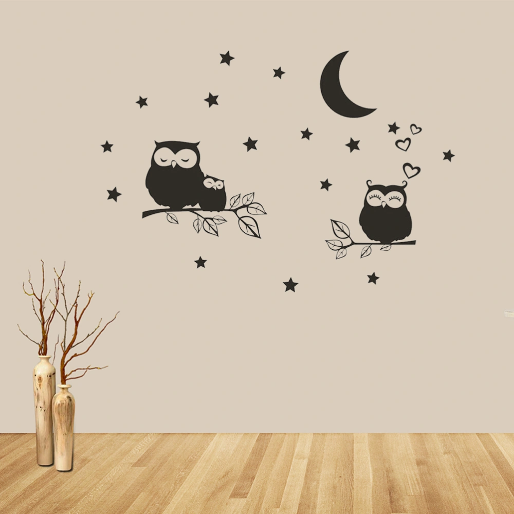 Branch Owl Removable Wall Paste Mural Art Sticker for Bedroom Living Room